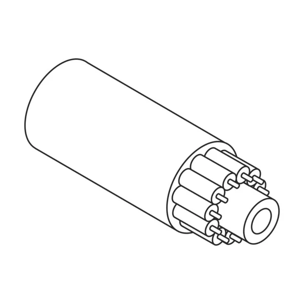 Glasfaserkabel Vektor Symbol Umrissvektorsymbole Isoliert Auf Weißem Glasfaserkabel — Stockvektor