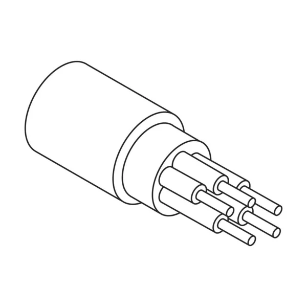 Glasfaserkabel Vektor Symbol Umrissvektorsymbole Isoliert Auf Weißem Glasfaserkabel — Stockvektor
