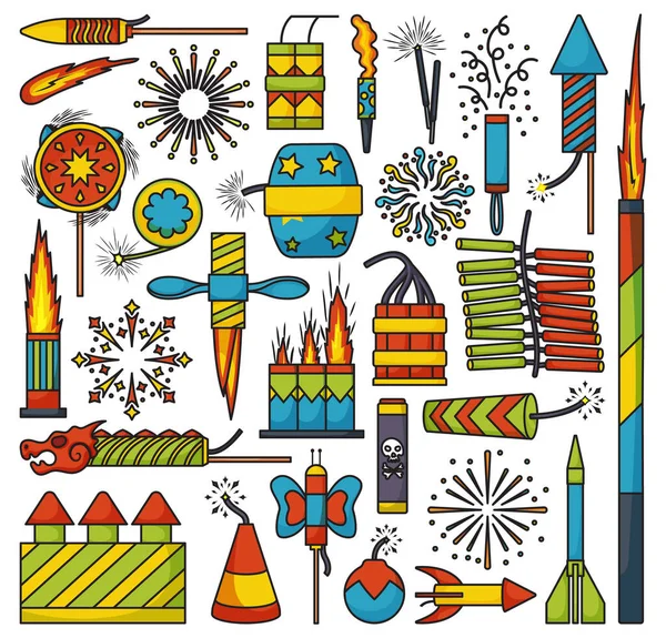 Ilustración Del Vector Color Del Juego Fuegos Artificiales Navidad Icon — Archivo Imágenes Vectoriales
