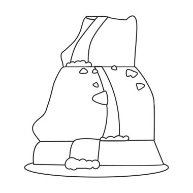 Şelale vektör simgesi. Taslak vektör logosu beyaz arkaplan şelalesinde izole edildi.