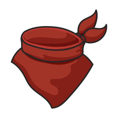 Atkı bandana vektör simgesi. Beyaz arkaplan bandanasında izole edilmiş renk vektörü logosu.