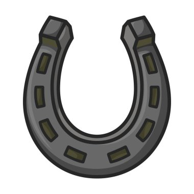 At nalı vektör simgesi. Beyaz arka plan at nalı üzerinde izole edilmiş renk vektör logosu.