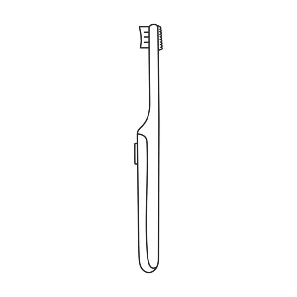 Значок Контура Вектора Зубной Щетки Векторная Иллюстрация Электрическая Кисть Белом — стоковый вектор