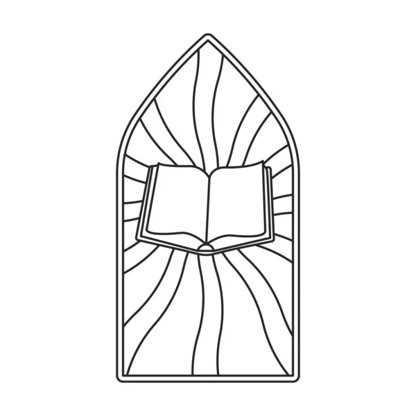 Glasvektorumrisssymbol Vektor Illustration Glasfenster Auf Weißem Hintergrund Vereinzelte Umrisse Illustrieren — Stockvektor