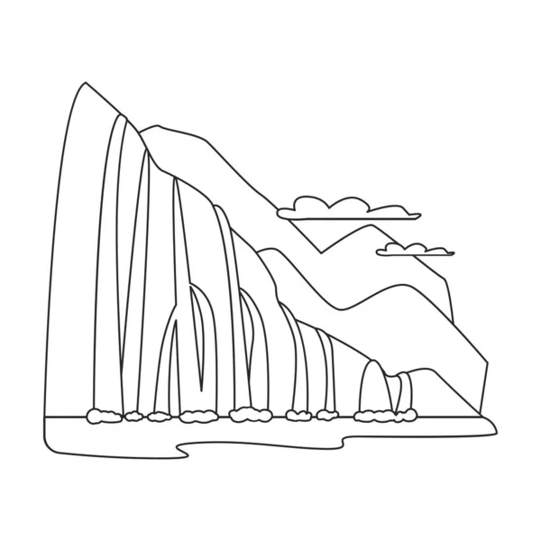 Cachoeira Vetor Icon Outline Logotipo Vetor Isolado Fundo Branco Cachoeira — Vetor de Stock