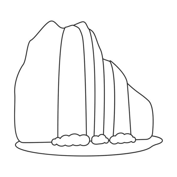 Wasserfall Vektor Icon Outline Vektor Logo Isoliert Auf Weißem Hintergrund — Stockvektor
