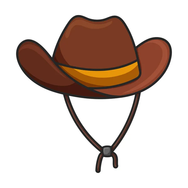 Cappello Cowboy Vettoriale Icon Color Logo Vettoriale Isolato Sfondo Bianco — Vettoriale Stock