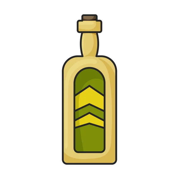 瓶装威士忌矢量图标 白色背景瓶装威士忌隔离的彩色矢量标识 — 图库矢量图片