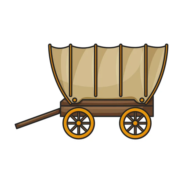 Фургон Запада Дикий Векторный Значок Цветной Векторный Логотип Изолирован Белом — стоковый вектор