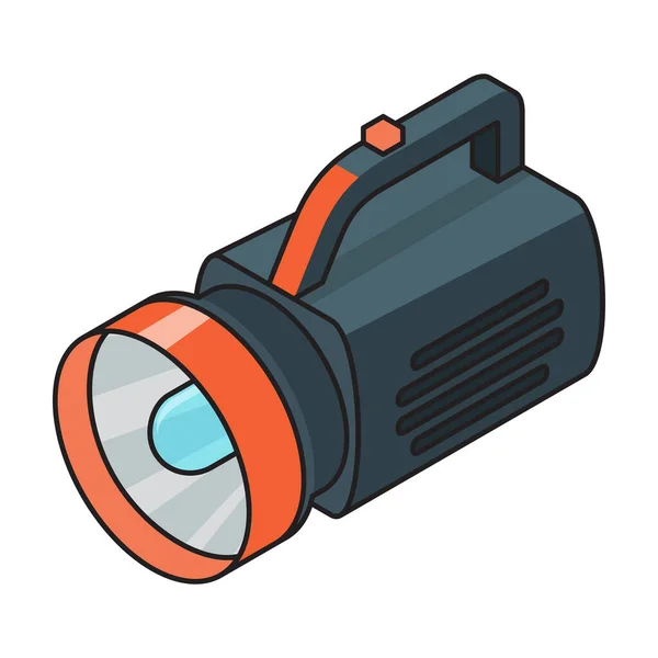 Flashlight Isometric Vector Icon Color Vector Logo Isolated White Background — 스톡 벡터