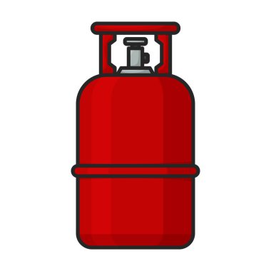 Gaz şişesi vektör simgesi. Beyaz arka plan gaz şişesinde izole edilmiş renk vektör logosu..