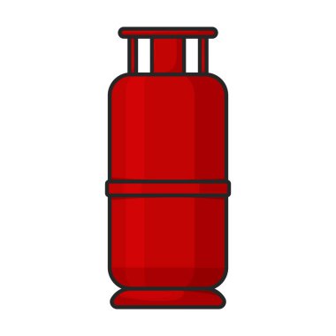 Gaz şişesi vektör simgesi. Beyaz arka plan gaz şişesinde izole edilmiş renk vektör logosu..
