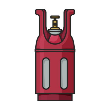 Gaz şişesi vektör simgesi. Beyaz arka plan gaz şişesinde izole edilmiş renk vektör logosu..