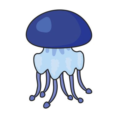 Denizanası vektör simgesi. Beyaz arka plan denizanası üzerinde izole edilmiş renk vektör logosu..