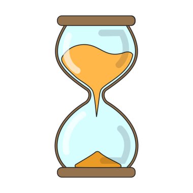 Kum saati vektör simgesi. Renkli vektör logosu beyaz arkaplan kum saatinde izole edildi.