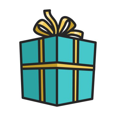 Hediye kutusu vektör simgesi. Renk vektör logosu beyaz arkaplan hediye kutusunda izole edildi .