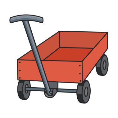 El arabası vektör simgesi. Beyaz arka plan el arabası üzerinde izole edilmiş renk vektör logosu.