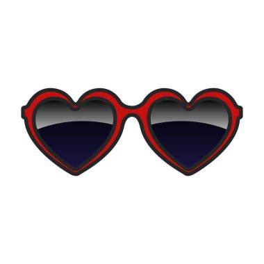 Güneş gözlüğü ikonu. Beyaz arka plan güneş gözlüğü üzerinde izole edilmiş renk vektör logosu..