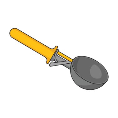 Kepçe vektör simgesi. Beyaz arkaplan kepçesinde renk vektörü logosu izole edildi.