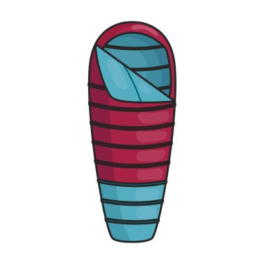 Uyku tulumu vektör simgesi. Beyaz arka plan uyku tulumunda izole edilmiş renk vektör logosu. .