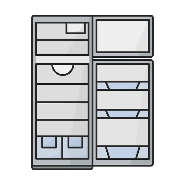 Kuchyně Lednice Vektorové Ikony Barva Vektorové Logo Izolované Bílém Pozadí — Stockový vektor