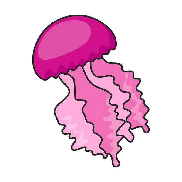 Jellyfish Vector Icon Color Vector Logo Isolated White Background Jellyfish — Stock Vector