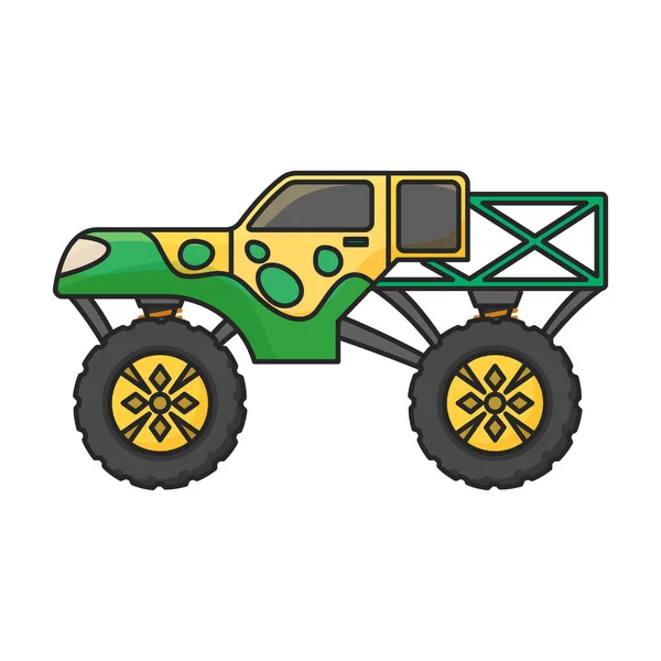 Monster Truck Vector Icon Color Логотип Вектора Изолирован Белом Фоне — стоковый вектор