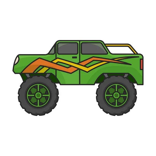 Monster Truck Vector Icon Color Vector Logo Geïsoleerd Witte Achtergrond — Stockvector