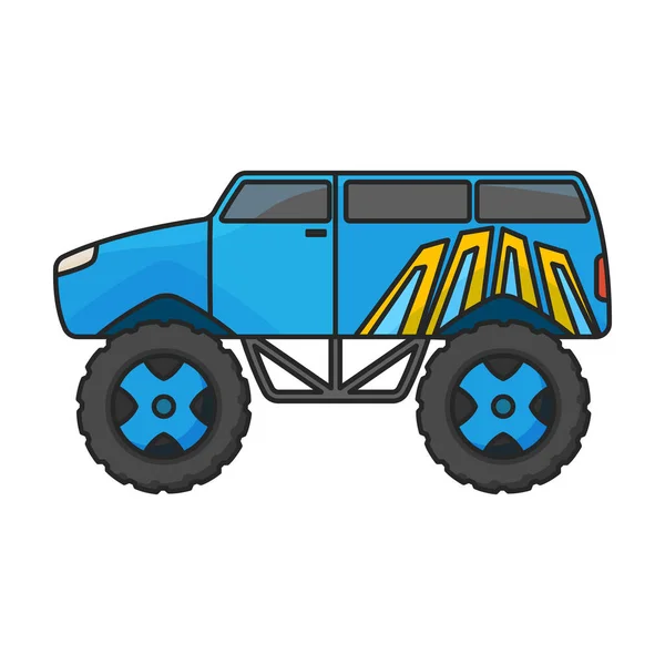 Mostro Camion Vettore Icon Color Logo Vettoriale Isolato Sfondo Bianco — Vettoriale Stock