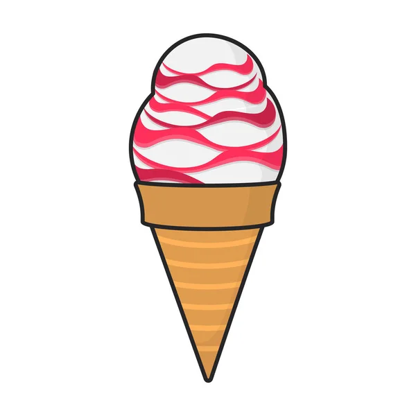 Ice Cream Cone Vector Icon Color Vector Logo Isolated White — Stock Vector