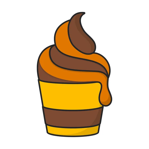 Crème Glacée Dans Icône Vectorielle Cône Logo Vectoriel Couleur Isolé — Image vectorielle