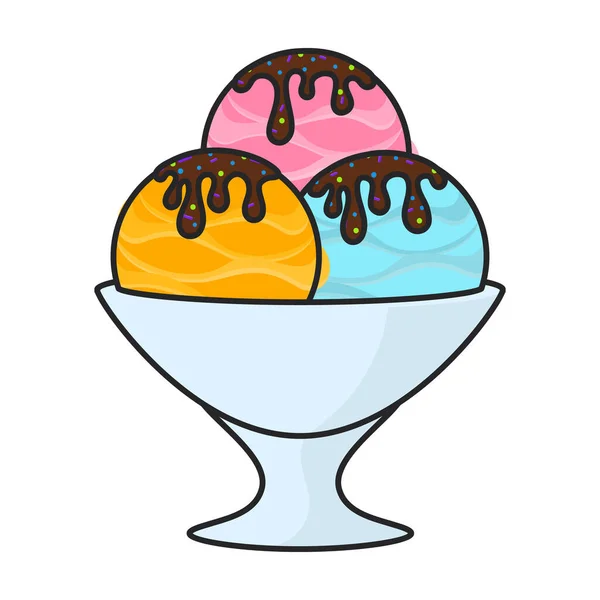Мороженое Конус Векторный Значок Цветной Вектор Логотип Изолирован Белом Фоне — стоковый вектор