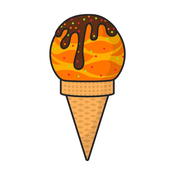 벡터에 아이스크림 로고는 원추형의 아이스크림에 분리되어 — 스톡 벡터