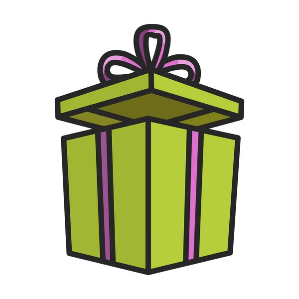 Boîte Cadeau Vecteur Icon Color Logo Vecteur Isolé Sur Fond — Image vectorielle