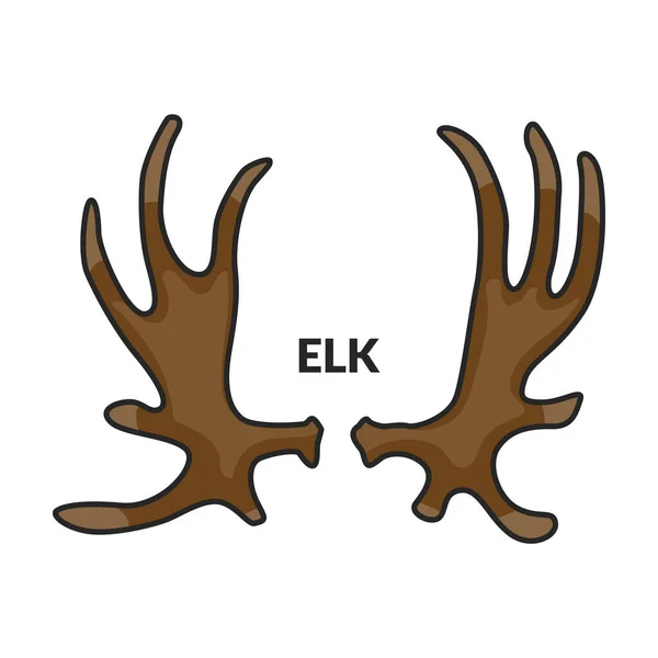 Horn Elch Vektor Symbol Color Vektor Logo Isoliert Auf Weißem — Stockvektor