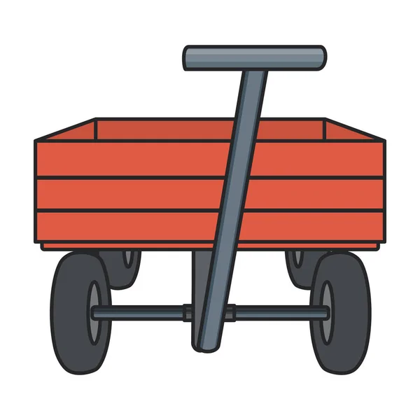 Wheelbarrow Vector Icon Color Vector Logo Isolated White Background Wheelbarrow — Stock Vector