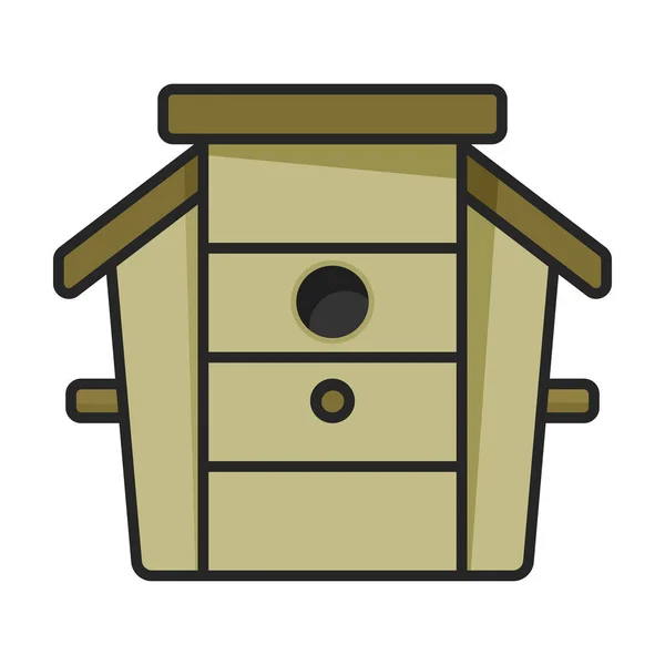 Birdhouse Vector Icon Color Vector Logo Isolated White Background Birdhouse — Stock Vector