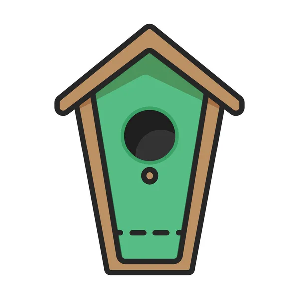 Birdhouse Vetor Icon Color Logotipo Vetor Isolado Fundo Branco Birdhouse — Vetor de Stock