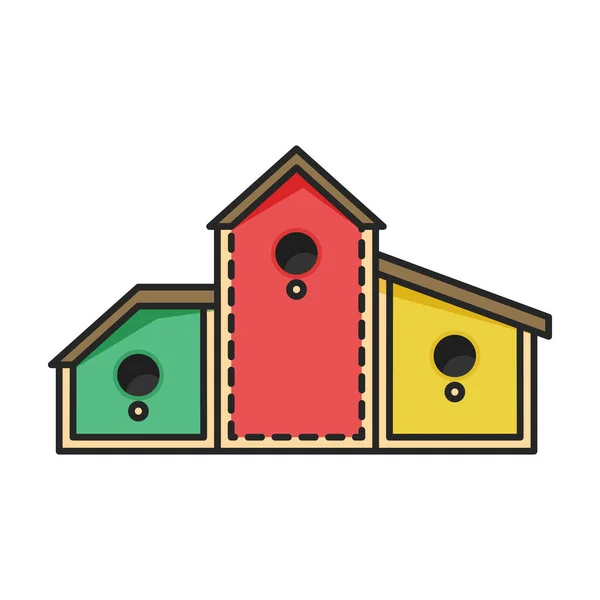 鳥の家のベクトルのアイコン 白い背景に隔離されたカラーベクトルのロゴ鳥の家 — ストックベクタ