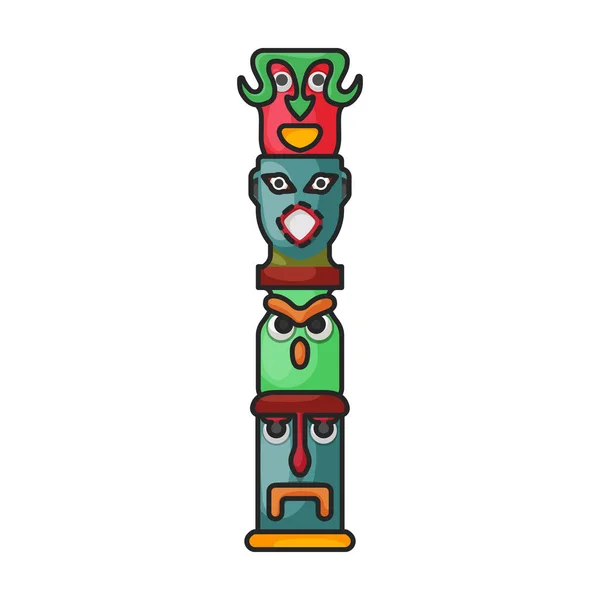 Totem Vector Icon Color Vector Logo Isolated White Background Totem — Stock Vector