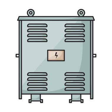 Transformatör vektör simgesi. Renk vektör logosu beyaz arkaplan dönüştürücüsünde izole edildi .