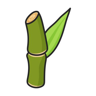 Şeker kamışı vektör simgesinin kökü. Şeker kamışının beyaz arka plan sapında izole edilmiş renk vektörü logosu. .