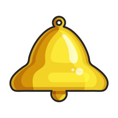 Çan bildirim vektörü simgesi. Beyaz arkaplan çan bildiriminde renk vektörü logosu izole edildi.