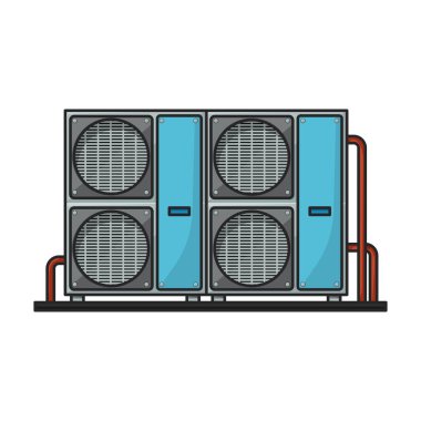 Havalandırma vektör simgesi. Renk vektörü logosu beyaz arkaplan havalandırmasında izole edildi .
