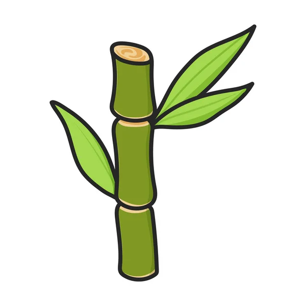 甘蔗茎图标 甘蔗白色背景茎上的彩色矢量标识 — 图库矢量图片