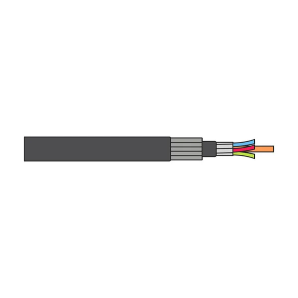 Fibra Icono Vector Cable Logotipo Vector Color Aislado Cable Fibra — Archivo Imágenes Vectoriales