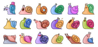 Salyangoz taşıyıcı hayvan simgesi. İzole edilmiş renk simgelerinin görüntüsü yavaş hayvan. Vektör illüstrasyonu beyaz arkaplanda salyangoz ayarlandı .