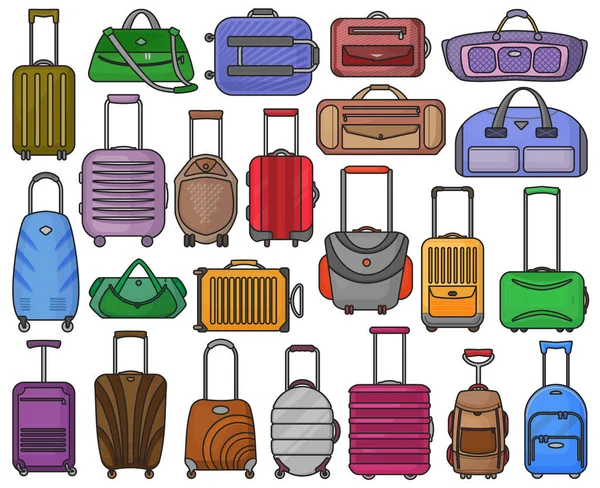 Yük Vektörü Renk Simgesi Zole Edilmiş Renk Seti Simgeleri Luggage — Stok Vektör