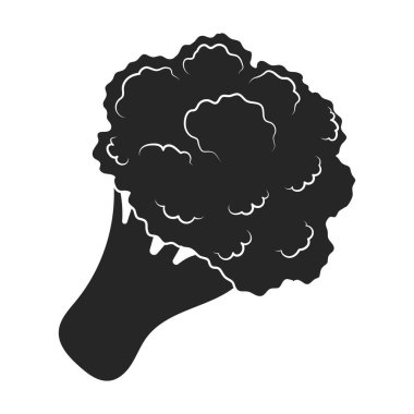 Brokoli vektör simgesi. Siyah vektör logosu beyaz arkaplan brokolisi üzerinde izole edilmiş..