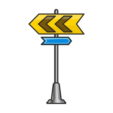 Yol işareti vektör simgesi. Renk vektörü logo işareti beyaz arkaplanda izole edildi .
